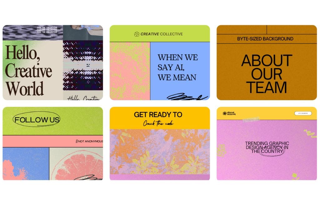 moodboard com tendência de design para 2025 estilo analógico e ia