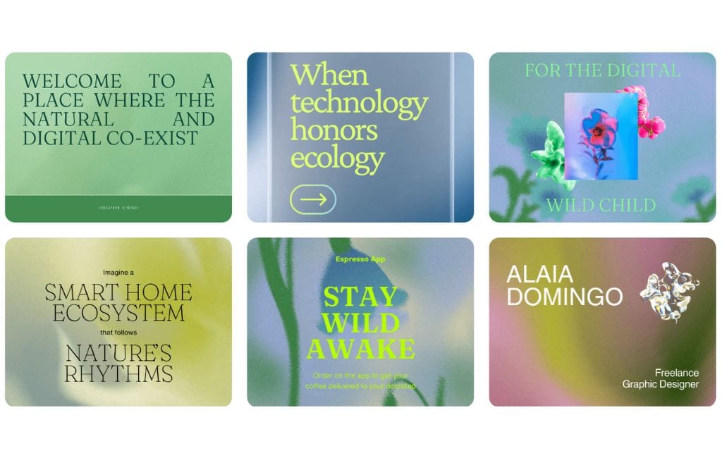 moodboard com tendência de design para 2025 estilo botânico moderno