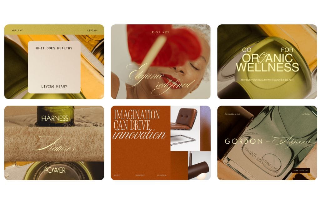 moodboard com tendência de design para 2025 estilo luxo e opulência
