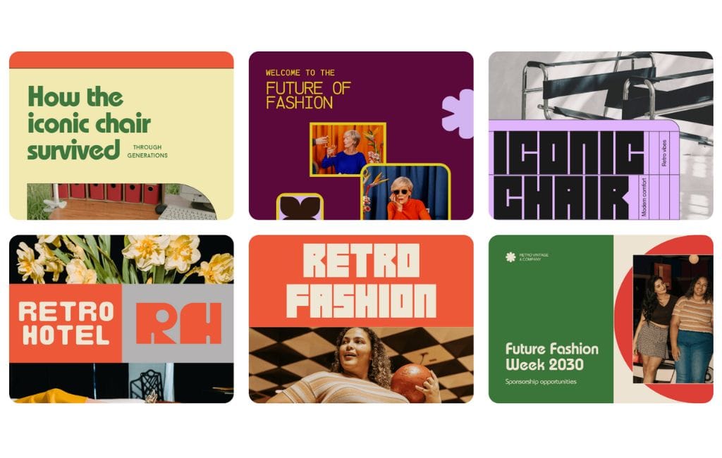 moodboard com tendência de design para 2025 estilo geométrico